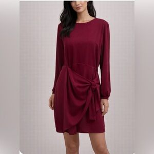 Lulu's Rich Wine Long Sleeve Dress